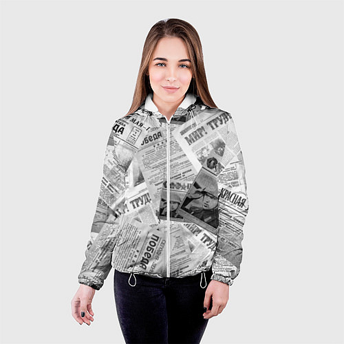 Женская куртка Газеты 9 мая / 3D-Белый – фото 4