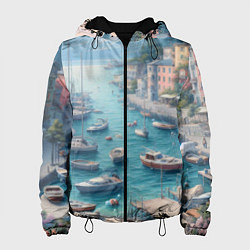 Женская куртка Гавань с лодками
