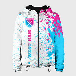 Женская куртка West Ham neon gradient style по-вертикали