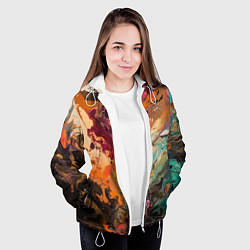 Куртка с капюшоном женская Красочный хаос, цвет: 3D-белый — фото 2