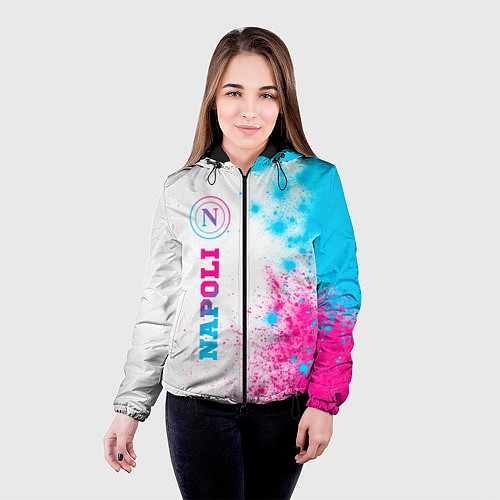 Женская куртка Napoli neon gradient style по-вертикали / 3D-Черный – фото 4