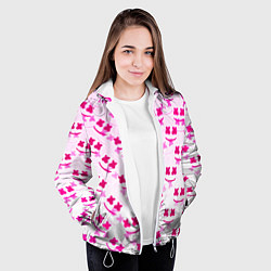 Куртка с капюшоном женская Marshmello pink colors, цвет: 3D-белый — фото 2