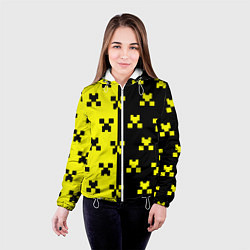 Куртка с капюшоном женская Minecraft logo brend online, цвет: 3D-белый — фото 2