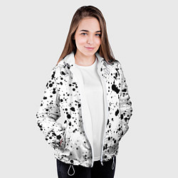 Куртка с капюшоном женская Черные пятна, цвет: 3D-белый — фото 2
