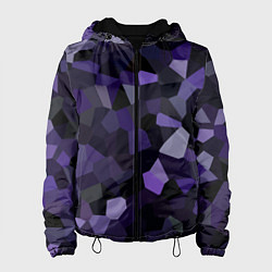 Куртка с капюшоном женская Кристаллизация темно-фиолетового, цвет: 3D-черный