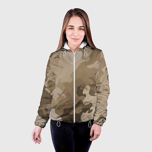 Женская куртка Камуфляж сепия / 3D-Белый – фото 4