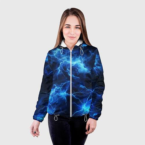 Женская куртка Элементаль энергии текстура / 3D-Белый – фото 4