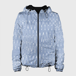 Женская куртка Кривые линии серо-голубой