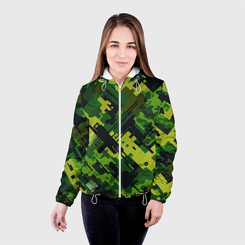 Женская куртка Camouflage - pattern ai art / 3D-Белый – фото 4