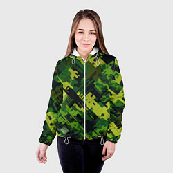 Куртка с капюшоном женская Camouflage - pattern ai art, цвет: 3D-белый — фото 2