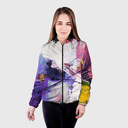 Куртка с капюшоном женская Хаотичные мазки краски, цвет: 3D-черный — фото 2