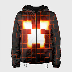 Куртка с капюшоном женская Скин крипера майнкрафт, цвет: 3D-черный