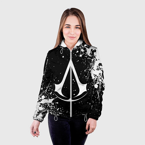 Женская куртка White logo of assasin / 3D-Белый – фото 4