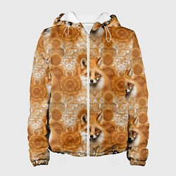 Женская куртка Лакшери паттерн с золотыми лисицами