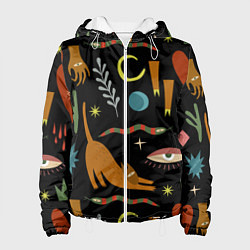 Женская куртка Мистический лес с одноглазым котом