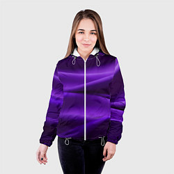 Куртка с капюшоном женская Фиолетовый шелк, цвет: 3D-белый — фото 2