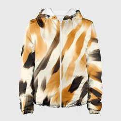 Куртка с капюшоном женская Акварельные полосы, цвет: 3D-белый