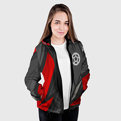 Куртка с капюшоном женская Black Butler red lines, цвет: 3D-черный — фото 2