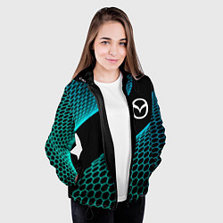 Куртка с капюшоном женская Mazda electro hexagon, цвет: 3D-черный — фото 2