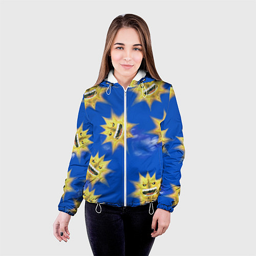 Женская куртка Soul eater-солнце / 3D-Белый – фото 4