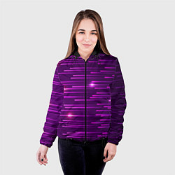 Куртка с капюшоном женская Светящиеся неоновые лучи, цвет: 3D-черный — фото 2