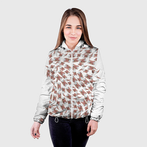 Женская куртка Деньги рубли / 3D-Белый – фото 4