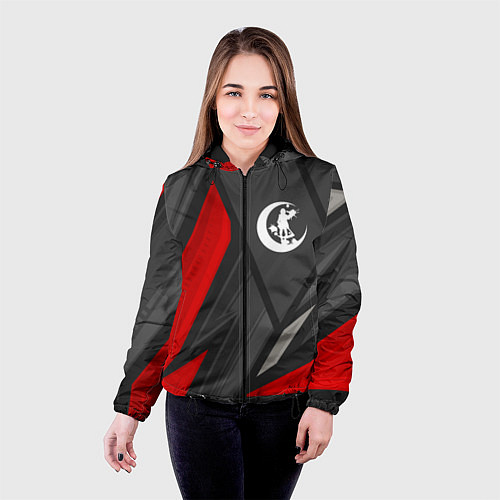 Женская куртка Angels of Death red lines / 3D-Черный – фото 4