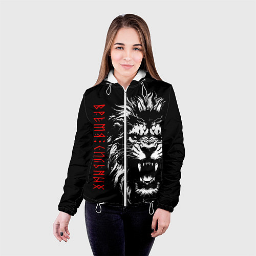 Женская куртка Лев - время сильных / 3D-Белый – фото 4