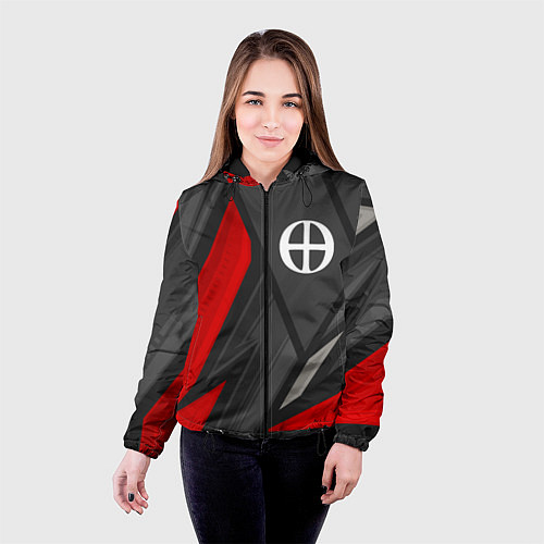 Женская куртка Blue Exorcist red lines / 3D-Черный – фото 4
