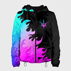 Куртка с капюшоном женская Code Geass неоновый огонь, цвет: 3D-черный