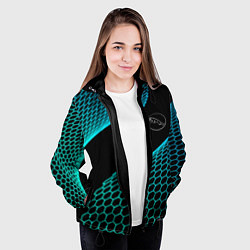 Куртка с капюшоном женская Jaguar electro hexagon, цвет: 3D-черный — фото 2