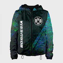 Куртка с капюшоном женская Borussia glitch blue, цвет: 3D-черный