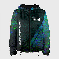 Куртка с капюшоном женская Nine Inch Nails glitch blue, цвет: 3D-черный