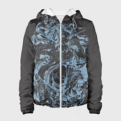 Куртка с капюшоном женская Клинок рассекающий демонов Незуко рябь, цвет: 3D-белый