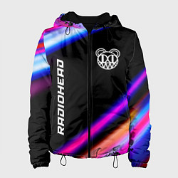 Куртка с капюшоном женская Radiohead neon rock lights, цвет: 3D-черный