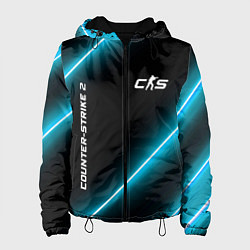 Куртка с капюшоном женская Counter-Strike 2 неоновые лампы, цвет: 3D-черный