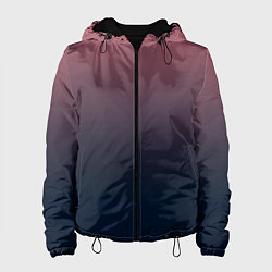 Женская куртка Градиент тёмный розовый в синий