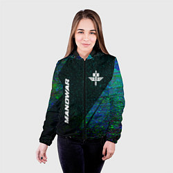 Куртка с капюшоном женская Manowar glitch blue, цвет: 3D-черный — фото 2