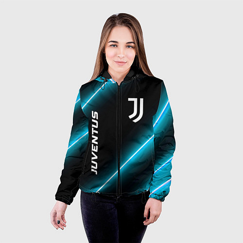Женская куртка Juventus неоновые лампы / 3D-Черный – фото 4