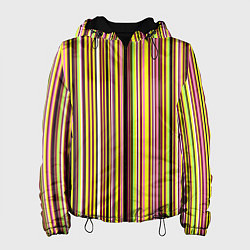 Женская куртка Жёлто-розовый сочетание полосатое