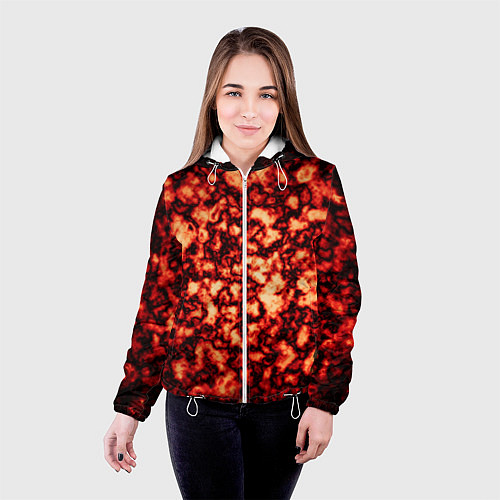 Женская куртка Узор огня / 3D-Белый – фото 4