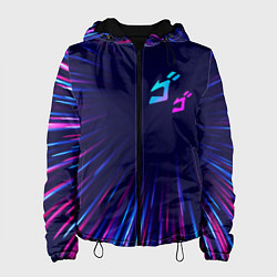 Куртка с капюшоном женская JoJo Bizarre Adventure neon blast lines, цвет: 3D-черный