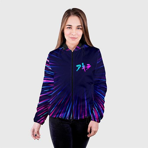 Женская куртка Akira neon blast lines / 3D-Черный – фото 4