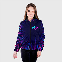 Куртка с капюшоном женская Akira neon blast lines, цвет: 3D-черный — фото 2
