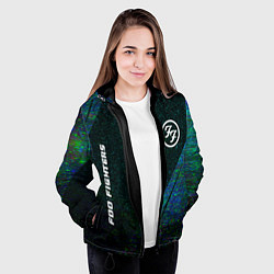 Куртка с капюшоном женская Foo Fighters glitch blue, цвет: 3D-черный — фото 2