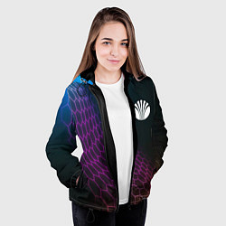 Куртка с капюшоном женская Daewoo neon hexagon, цвет: 3D-черный — фото 2