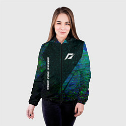 Куртка с капюшоном женская Need for Speed glitch blue, цвет: 3D-черный — фото 2