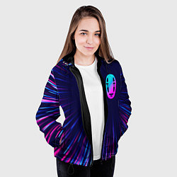 Куртка с капюшоном женская Spirited Away neon blast lines, цвет: 3D-черный — фото 2