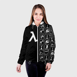 Куртка с капюшоном женская Half life pattern game, цвет: 3D-белый — фото 2