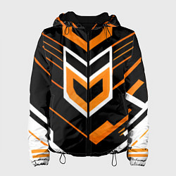 Женская куртка Полосы и оранжево-белый шестиугольник